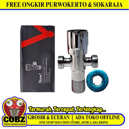 1/2 IN / NEW 505B Stop Kran Air Cabang Tee Shower Kloset Stainless