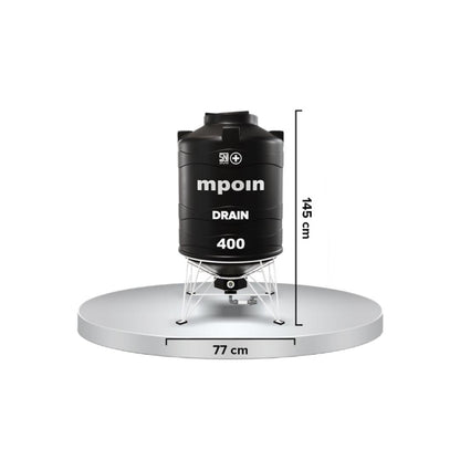 340 L / MPOIN + DRAIN D400 WWater Torrent Tangki Tandon Air PVC Hitam Set