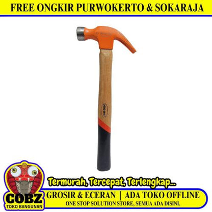 16 OZ / HIOSHI Palu Martil Kambing Tanduk Congkel Paku Gagang Karet