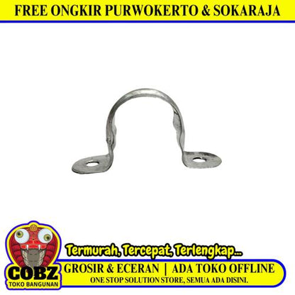 1/2 IN / TM Klem Pipa Plat Pipe Clamp Besi Seng