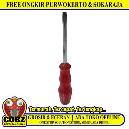 4 IN / BISON Obeng Screwdriver One Way Minus Gagang PVC