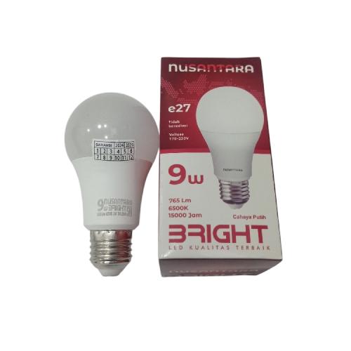 9 WATT / NUSANTARA BRIGHT LED Lampu Bohlam Bulb Moto Putih