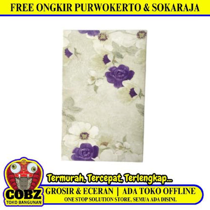 25 CM x 40 CM / UNO FLORITA Keramik Dinding Kamar Mandi Glossy Violet Dus