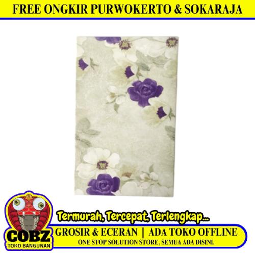 25 CM x 40 CM / UNO FLORITA Keramik Dinding Kamar Mandi Glossy Violet Dus