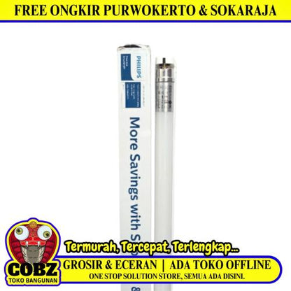 T 8 x 16 WATT x 120 MM / PHLIPS BN015C Lampu TL Panjang LED Putih + Kap Set