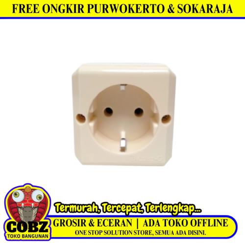 1 LUBANG / BRIGHT-G Stop Kontak Terminal Arde Tempel OB Outbow Cream