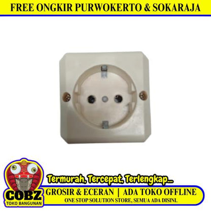 1 LUBANG / DEXTA DX-916 Stop Kontak Terminal Arde Tempel OB Outbow Putih