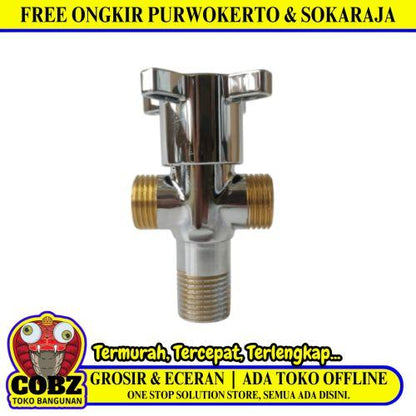 1/2 INCH / AUGUSTO Stop Kran Air Cabang Tee Shower Kloset Stainless