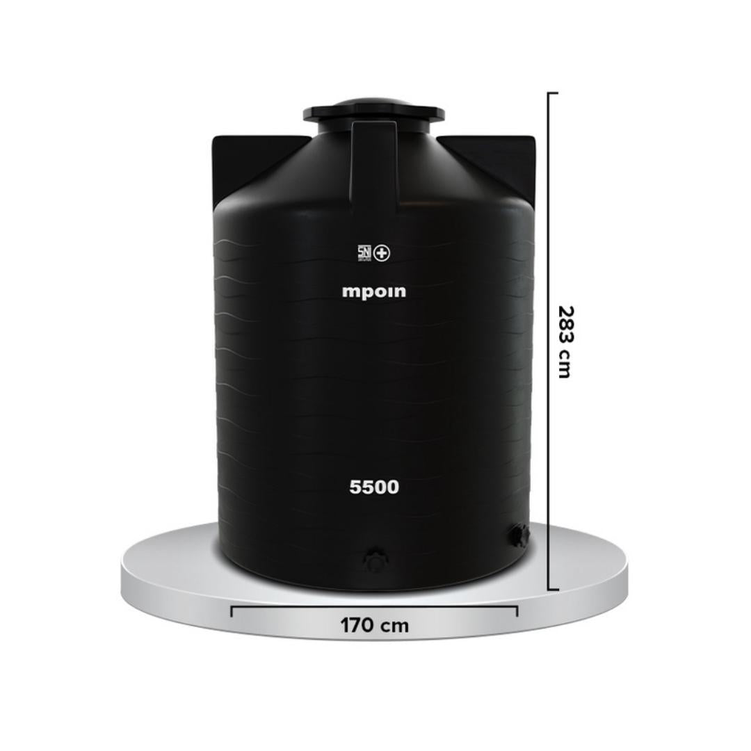 5200 L / M POIN+ WAVE P 5500 Water Torrent Tangki Tandon Air PVC Hitam + Acc Set