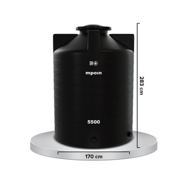 5200 L / M POIN+ WAVE P 5500 Water Torrent Tangki Tandon Air PVC Hitam + Acc Set