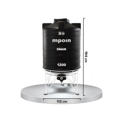 1100 L / MPOIN + DRAIN D1200 Water Torrent Tangki Tandon Air PVC Silver Stone + Acc Set