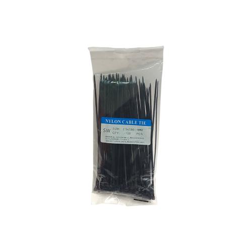 2.5 MM x 150 MM / SW Kabel Cable Ties Tali Ripet 15 CM Hitam Pack
