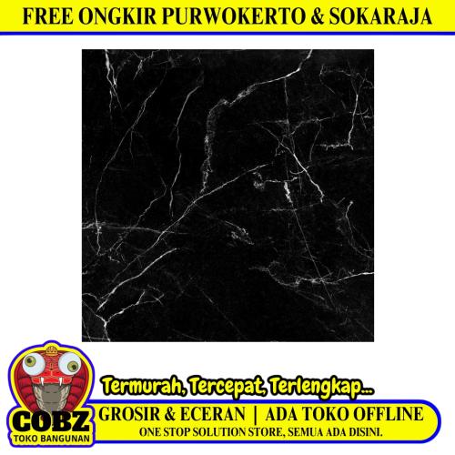 60 CM x 60 CM / PLATINUM STOCKHOLM Keramik Lantai Rumah Glossy Black Dus