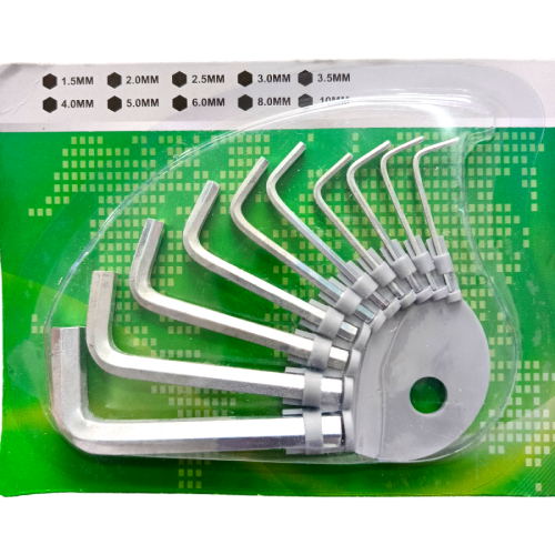 1.5 MM - 10 MM / IZM 01 Kunci L Hexagon Rata Pendek Wrench Screw 10 Pcs Set
