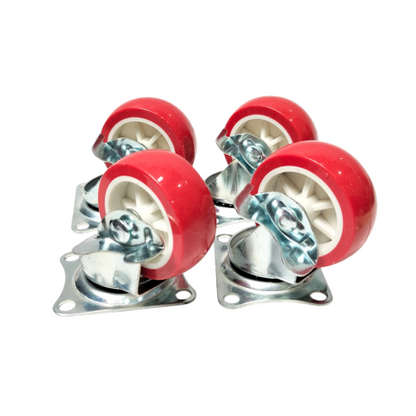 2 IN / STALLION Roda Rem Hidup Trolly Bentuk Drat 50 MM Karet Merah 4 Pcs Dus