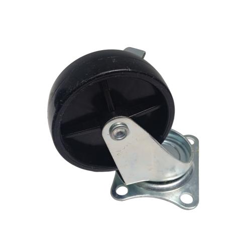 3 IN / TM Roda Hidup Trolly Rem Plat Nylon Hitam Rem