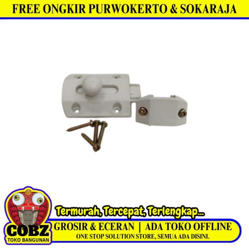 2 IN / COBZ Grendel Kunci Slot Pintu Jendela Plastik PVC