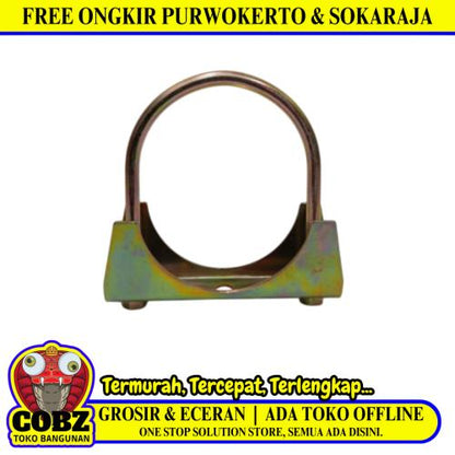 3 IN / TM Klem Pipa Bracket Knalpot Exhaust Clamp U Bolt Besi
