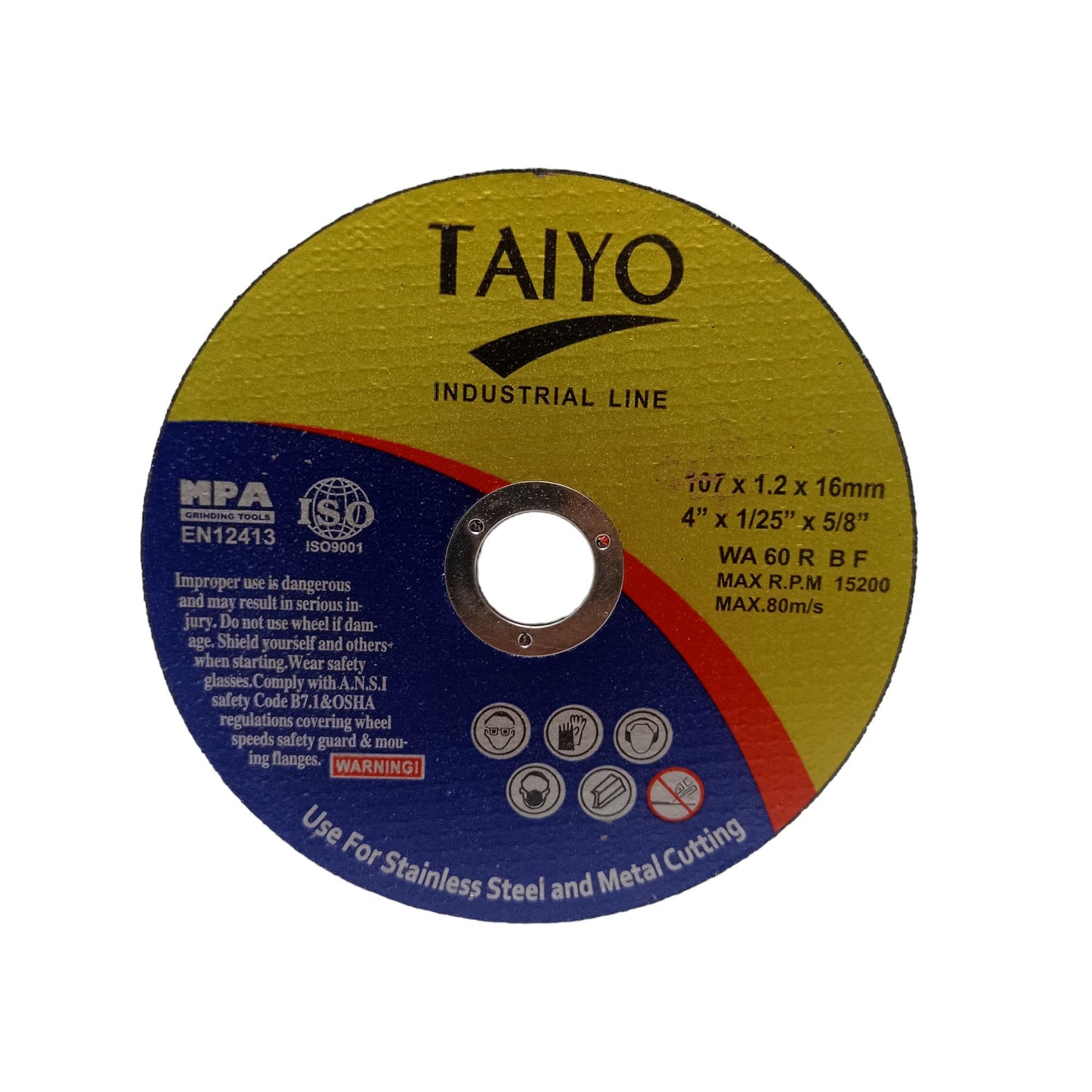 4 IN/TAIYO WA60RB Metal Grinding Mata Gerinda Potong Cutting Besi Baja