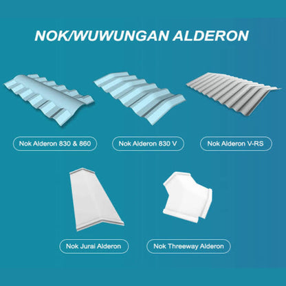 100 MM x 346 MM x 1100 MM / ALDERON JURAI Nok Atap U PVC Double Layer White Doff Lembar