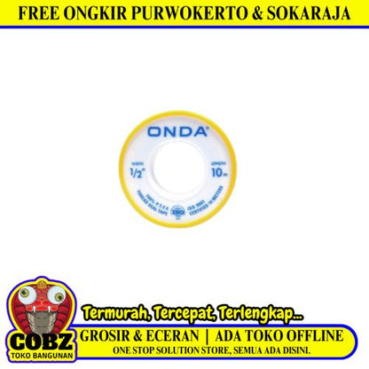 10 M / ONDA Seal Tape Siltip TBA Selotip Siltip Isolasi Kran Air
