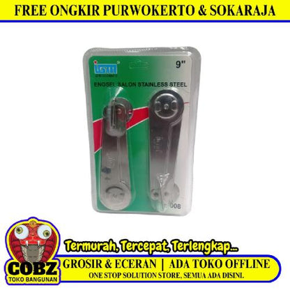 9 IN / IGM  Tangan Gareng Engsel Salon Penahan Jendela SS Set