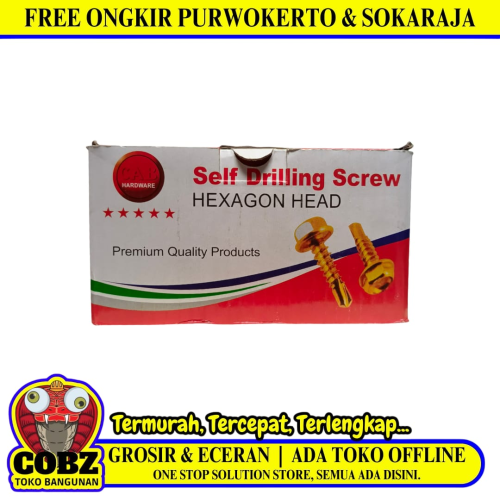 # 12 x 70 MM / CABRoofing Baut Sekrup Atap Baja Ringan Kuning Dus