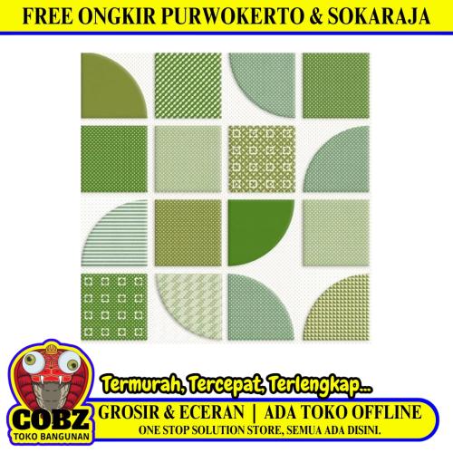 25 CM x 25 CM / UNO ARIA Keramik Lantai Kamar Mandi Matte Green Dus