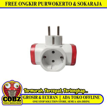 3 LUBANG / MIKOTEK Steker Stop Kontak Colokan Serbaguna 3 in 1