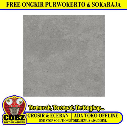 50 CM x 50 CM / PLATINUM LUNA Keramik Lantai Teras Garasi Matte Dark Grey Dus