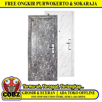 5 CM x 90 CM x 210 CM / FORTRESS MRBL FORT 90.12 SINGLE Pintu Kamar Mandi Baja Putih Set