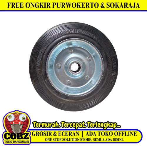 8 IN / TRIPLE-S Roda Saja Trolly Karet Hitam Pcs