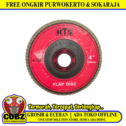 4 IN x GRIT 150 / KTS Flap Disc Mata Gernda Amplas Susun Kipas