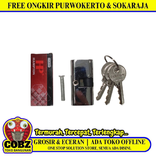 HAMPTON Silinder Anak Kunci Pintu Aluminium + 3 Kunci Set