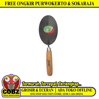6 IN / IGM Cetok Sendok Semen Acian Trowel Bulat Gagang Kayu