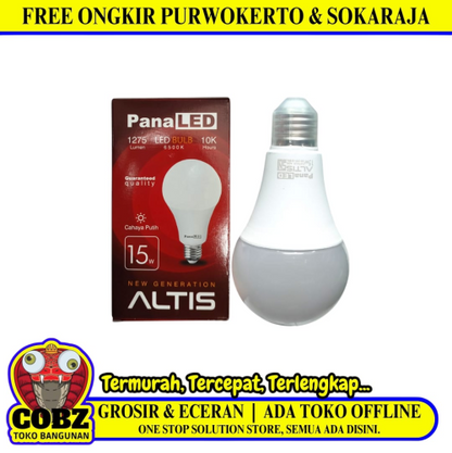 15 WATT / PANALED ALTIS LED Lampu Bohlam Bulb Moto Putih