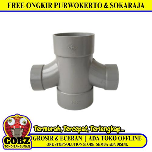 3 IN x 2 IN / RUCIKA D-WLT Tee Large Radius Double Fitting Pipa PVC