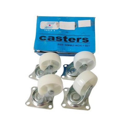 2 IN / GLX SP25 Roda Hidup Trolly Bentuk Plat 50 MM Nylon Warna 4 Pcs Dus