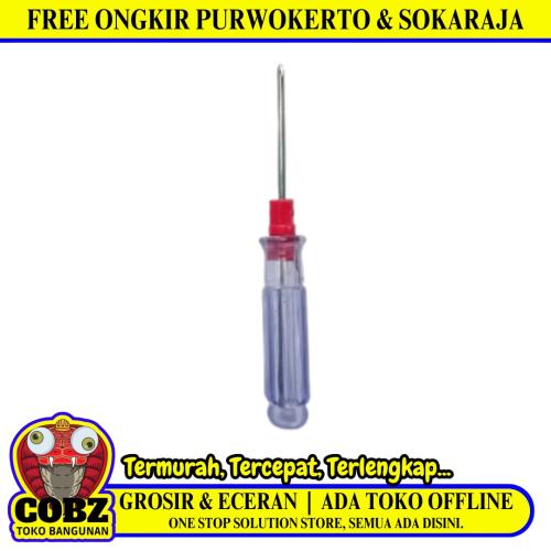 2 IN / WINSON Obeng Screwdriver Two Way Bolak Balik Plus Minus 2 In 1 Gagang Fiber