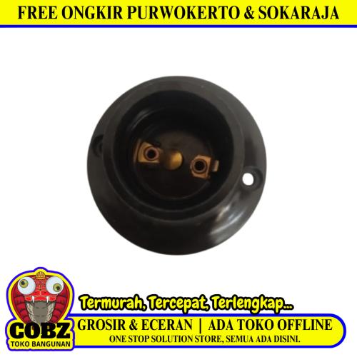 FELICE Fitting Tempat Lampu Plafon Atap Tempel Bulat Kecil Hitam