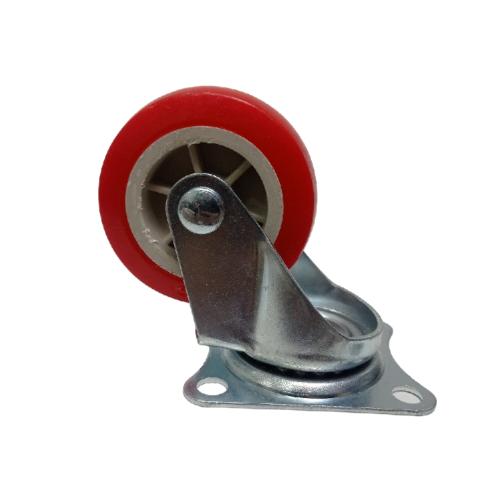 2 1/2 IN / TM Roda Hidup Trolly Non Rem Plat Nylon Merah