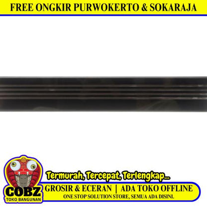 10 CM x 60 CM / VIVA List Granit Lantai Tangga Stepnosing Hitam Lembar