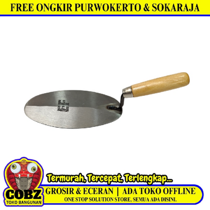7 IN / EF Cetok Sendok Semen Acian Trowel Bulat Gagang Kayu