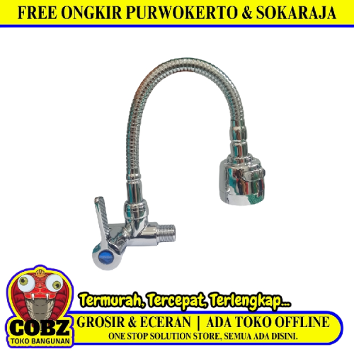 1/2 IN / ONDA V TUL Kran Angsa Fleksibel Sink BCP Tembok Stainless