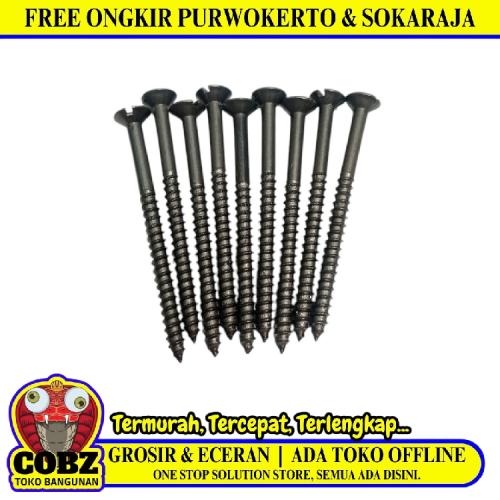 2 1/2 IN / TM Sekrup Baut Kayu Kepala Rata Minus Wood Screw Ecer Biji