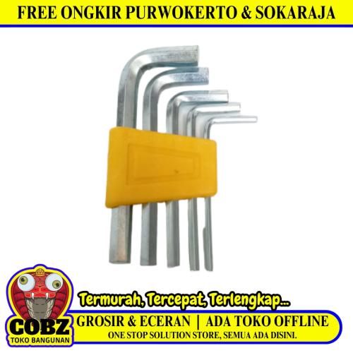 2 MM - 6 MM / CXH Kunci L Hexagon Wrench Screw Pendek 5 Pcs Set