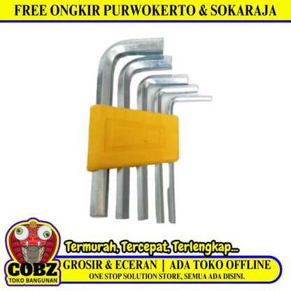 2 MM - 6 MM / CXH Kunci L Hexagon Wrench Screw Pendek 5 Pcs Set