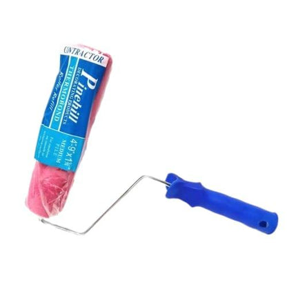 9 IN / PINEHILL Kuas Busa Roll Cat Tembok Kayu Besi Besar + Gagang Set