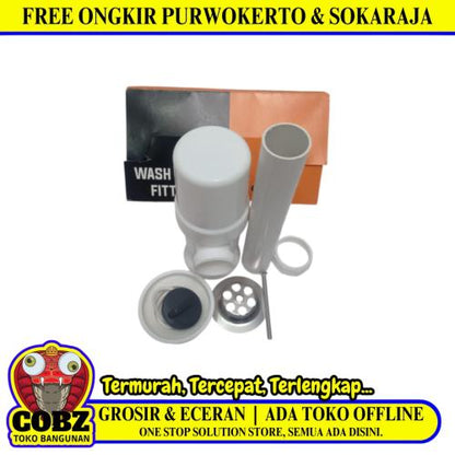 1 1/4 IN / CAB Sifon Botol Saringan Pipa Wastafel Plastik PVC Set