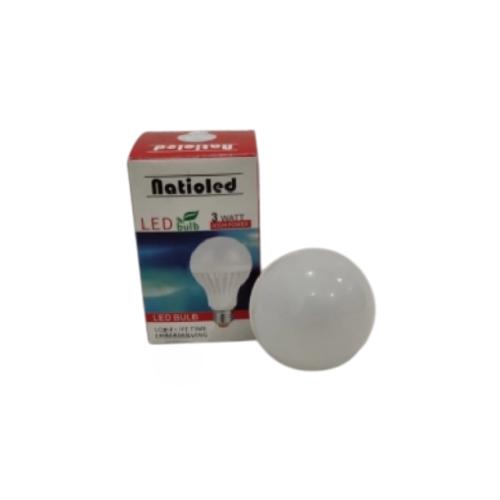 3 WATT / NATIOLED LED Lampu Bohlam Bulb Moto Putih